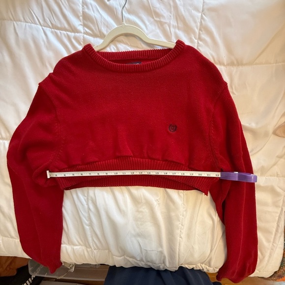 UO Urban Renewal From Vintage Red Chaps Bubble Hem Cropped Jumper Size Large - Picture 6 of 7
